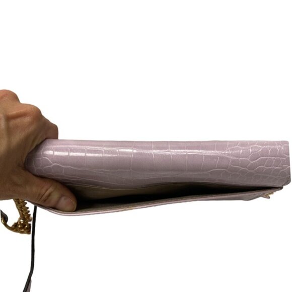 Nine West Pale Lavender Croc Embossed Crossbody Bag – Adjustable Strap - Picture 6 of 11